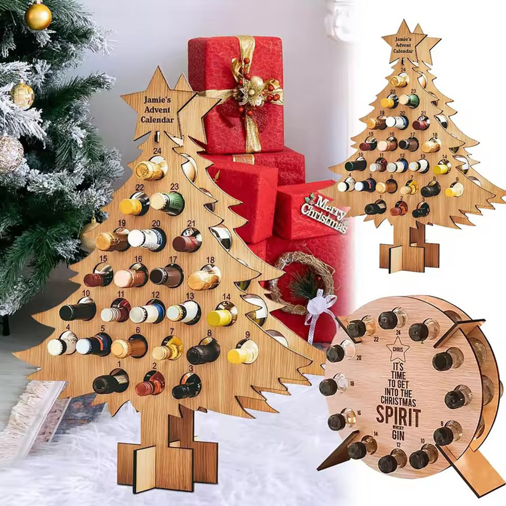 Wine Beer Rack - Portabottiglie in Legno a Forma di