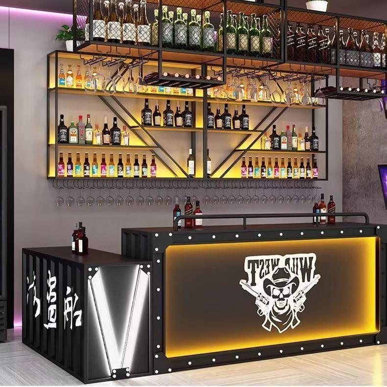 Wine Beer Rack - Portabottiglie da parete, Mensola luminosa da