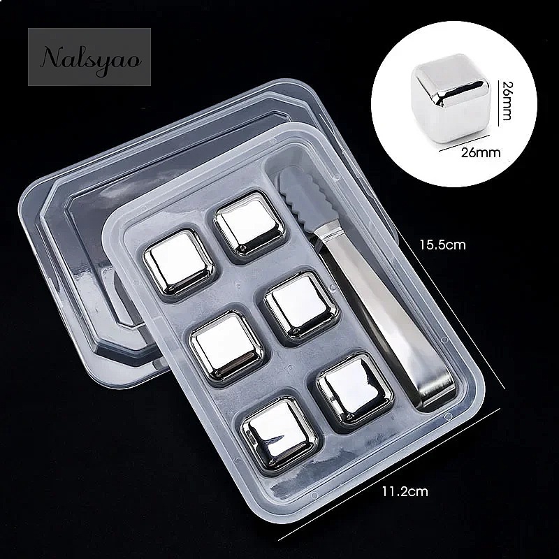 Whiskey Stone Set - Set di cubetti refrigeranti in acciaio