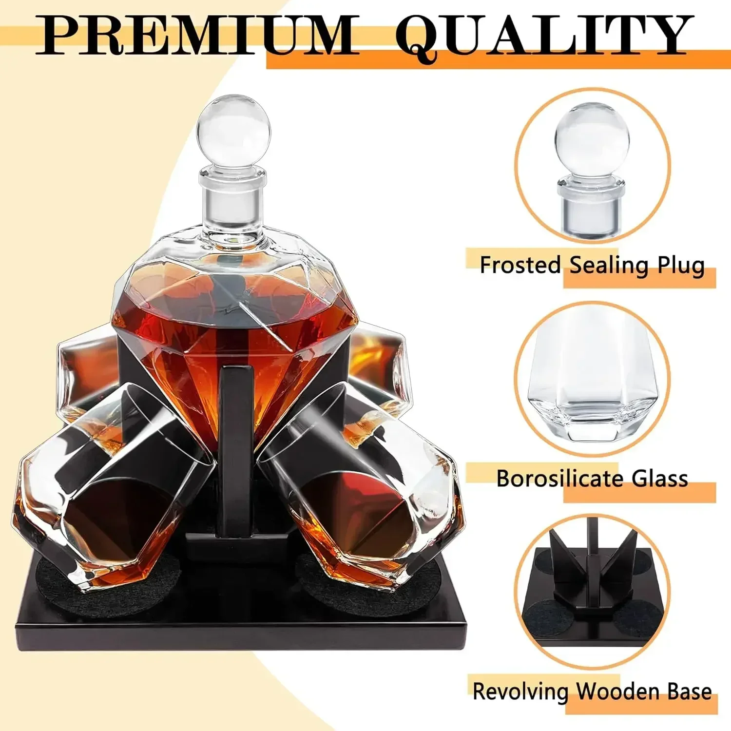 Diamond Whiskey Decanter Set,  - Whiskey Stone Set recensione e prezzo