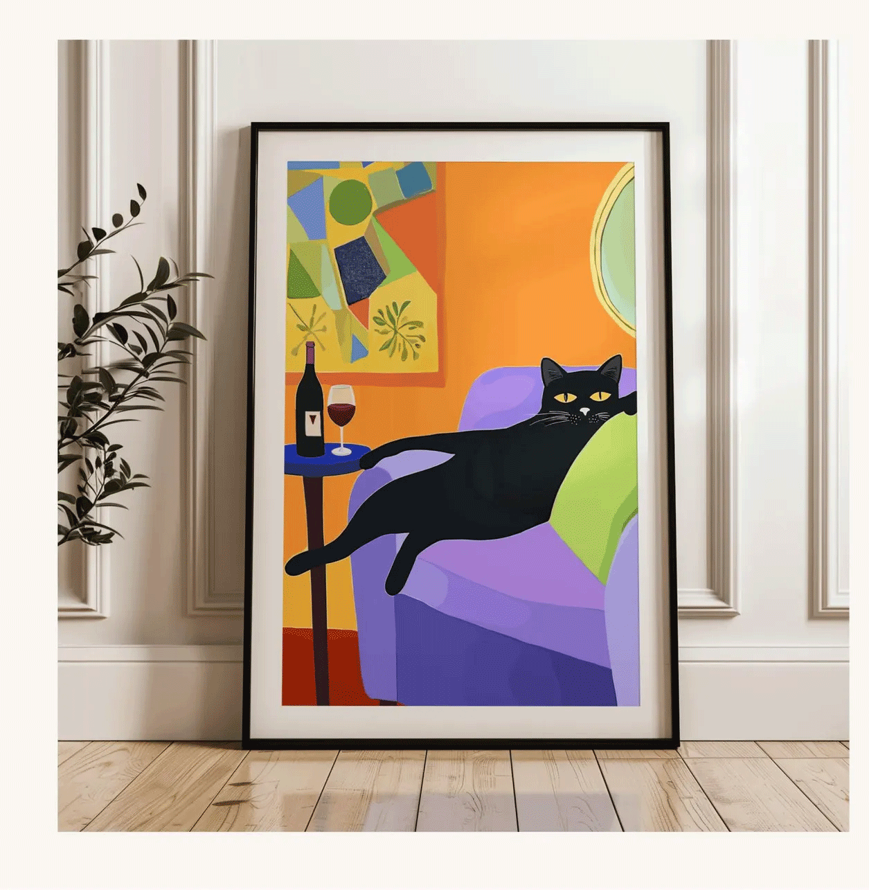 Retro Black Cat Wine Wall Art  - Wine Beer Bar recensione e prezzo