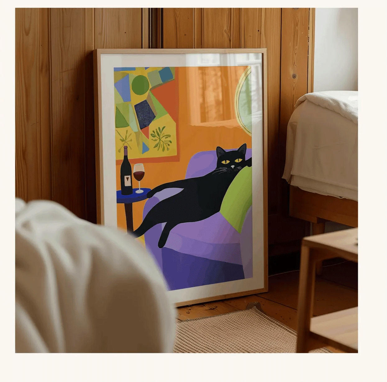 Retro Black Cat Wine Wall Art  - Wine Beer Bar recensione e prezzo