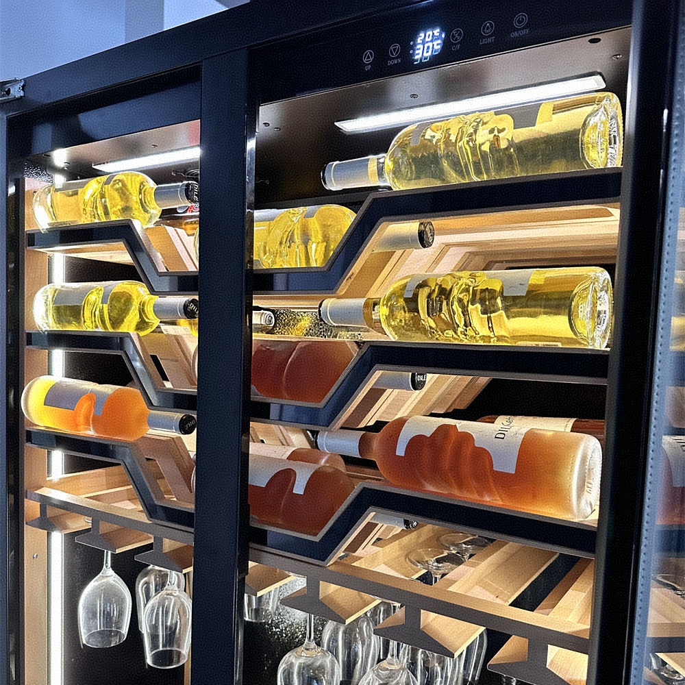 Due porte in vetro temperato F - Wine Beer Cooler Fridge recensione e prezzo